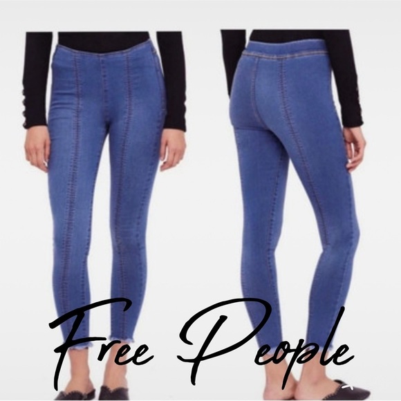 Free People Denim - Free People Blue Straight Leg Jeans